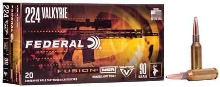 Federal F224VLKMSR1 Fusion MSR Hunting 224 Valkyrie 90 gr Fusion Soft Point 20 Per Box/ 10 Cs